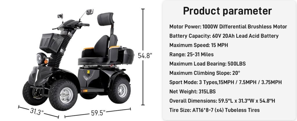 WIILAYOK heavy duty all terrain mobility scooters