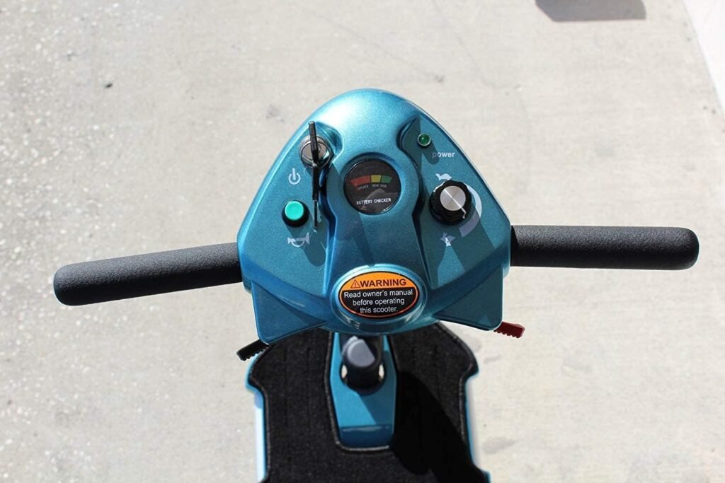 EV Rider Transport Plus - Manual Folding Scooter Power Mobility (SeaFoam Blue)