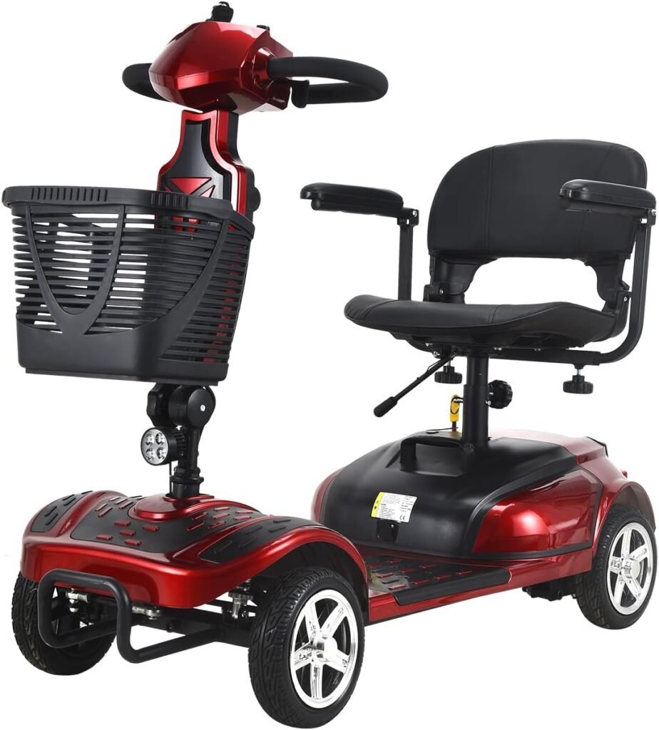 Heavy Duty Mobility Scooter for Adults Wheelchair Device for Travel, Elderly, 350 lbs Max Weight, 4-Wheel Powered Mobility Scooters for Seniors (05-X)