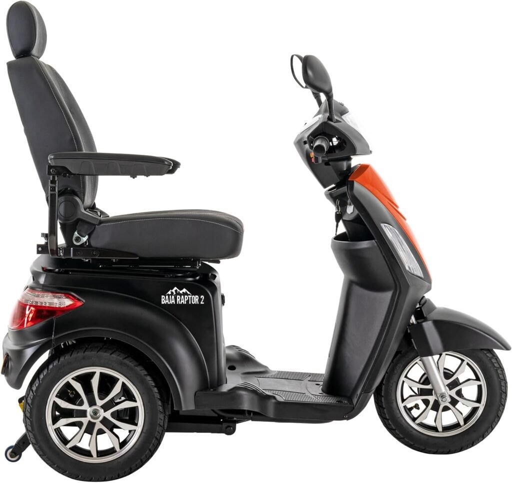 Pride Baja Raptor 2, 3-Wheel Super-Fast Outdoor Scooter, 400 Lbs. Weight Capacity, with 5-Year Extended Warr (Candy Apple Red)