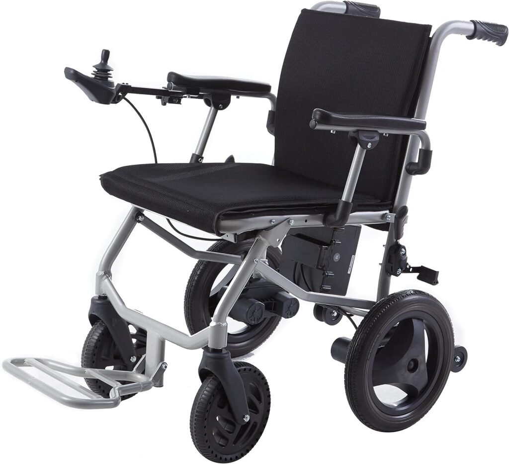 Rubicon DX04-NEW- Worlds Lightest (only 30lbs) Foldable Electric Wheelchair - Travel Size - Airline Approved - User Friendly - 10 mi Cruise Range (Model1)