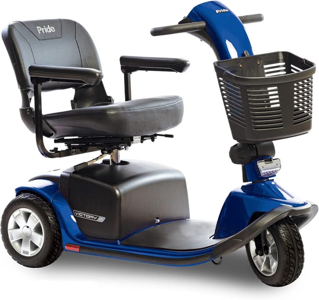 Pride Victory 10 3 Wheel Scooter Electric SC610 Blue + Challenger Mobility Accessories - Bundle