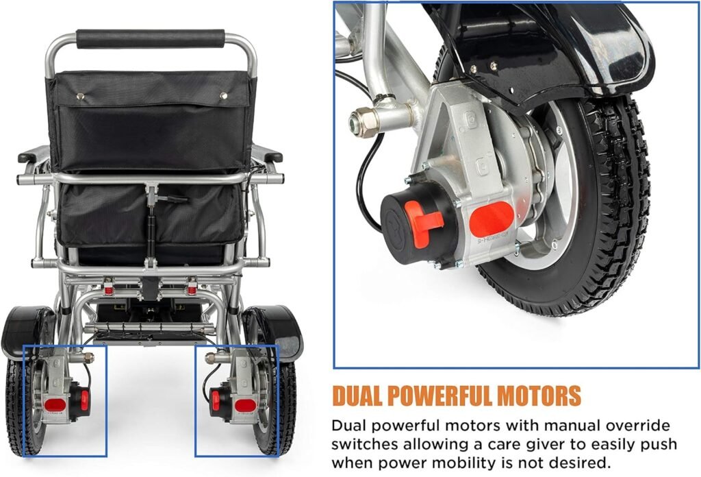 Porto Mobility 2024 Ranger Maestro XL Reclining Heavy Duty Lightweight Folding Electric Wheelchair, Holds up to 440lbs Weatherproof, Dual Batteries, Posi-Traction Motors, All Terrain Power Wheelchair